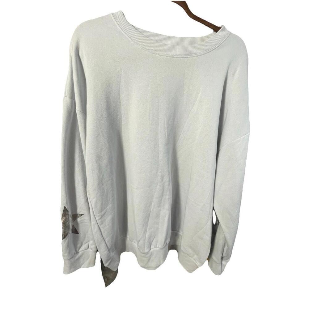 Self E Women's Star Power Cozy Fleece Lined Sweatshirt Blue XL NWT